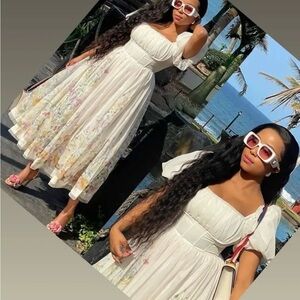 Elegant Floral White Dress